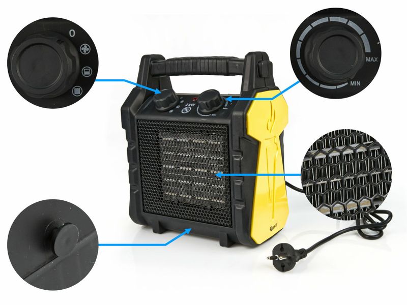 Keramický elektrický ohřívač - 2kW GEKO