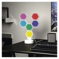 GoSmart LED stolná lampa Hexagon biela, 6 častí, RGBIC stmievateľná, WiFi