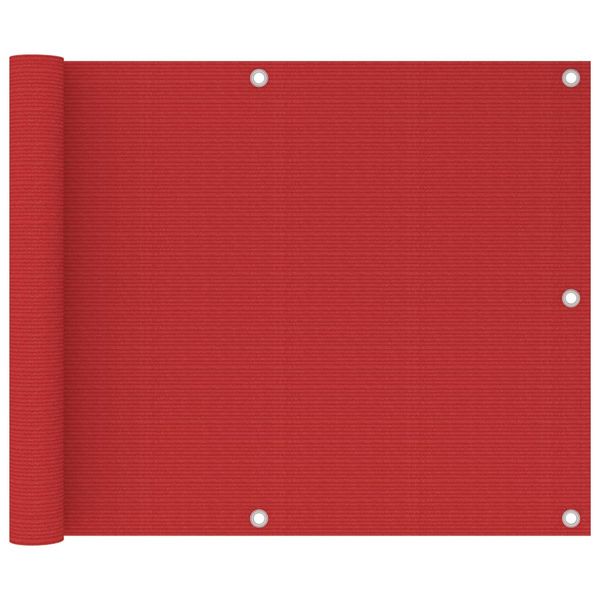 vidaXL Balkónová markíza, červená 75x600 cm, HDPE