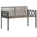 vidaXL Záhradné lavičky 2 -Seater 116 x 56 x 75 cm polyratan