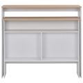 vidaXL Barový stôl s 2 stolovými doskami, bielo dubový 130x40x120 cm