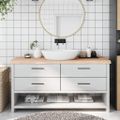 vidaXL Kúpeľňová doska 160x60x(2-6) cm neošetrený masív