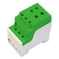 Blok na rozdelenie fáz UVB 200 PE, 1pól., 200A, AL/CU, 1000V, zelený, na DIN