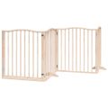 vidaXL Brána pre psa s dverami skladacia 4 panely 320cm topoľové drevo