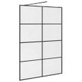 vidaXL Sprchová zástena z priehľadného ESG skla 140x195 cm čierna