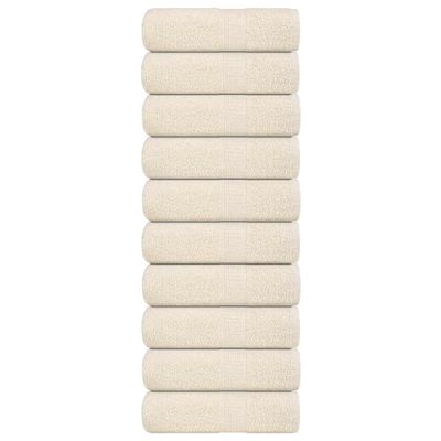 vidaXL Uteráky pre hostí FROGN 10 ks krémové 30x50 cm 360 g/m²