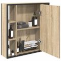 vidaXL Zrkadlová skrinka Sonoma dub 60 x 16 x 60 cm Kompozitné drevo