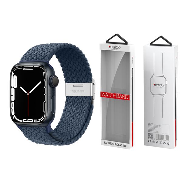 Yesido WB23 vrkošený remienok pre apple watch 42/44/45 námornícka modrá