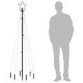 vidaXL Vianočný stromček s hrotom 108 teplých bielych LED 180 cm