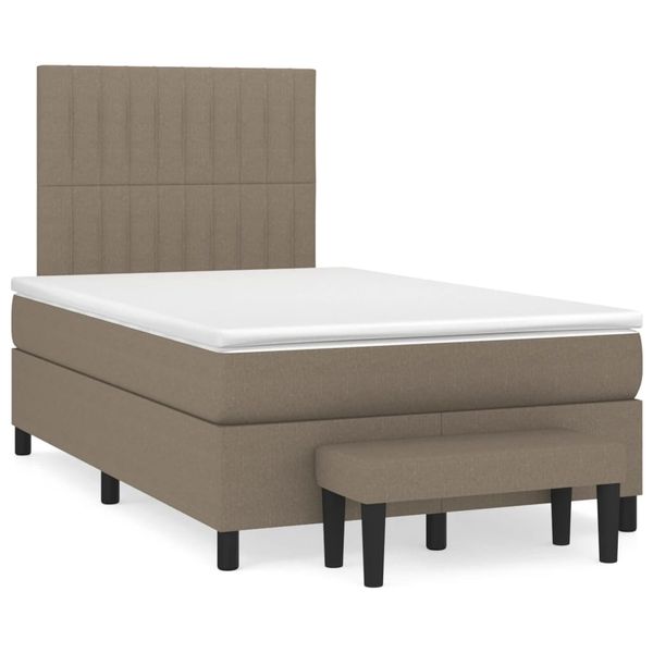 vidaXL Boxspring posteľ s matracom sivohnedá 120x190 cm látka