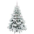 vidaXL Umelý vianočný stromček s 150 LED-i Biela 150 cm PE a PVC