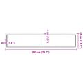 vidaXL Stolová doska 200x40x(2-4) cm neošetrený masív živé hrany