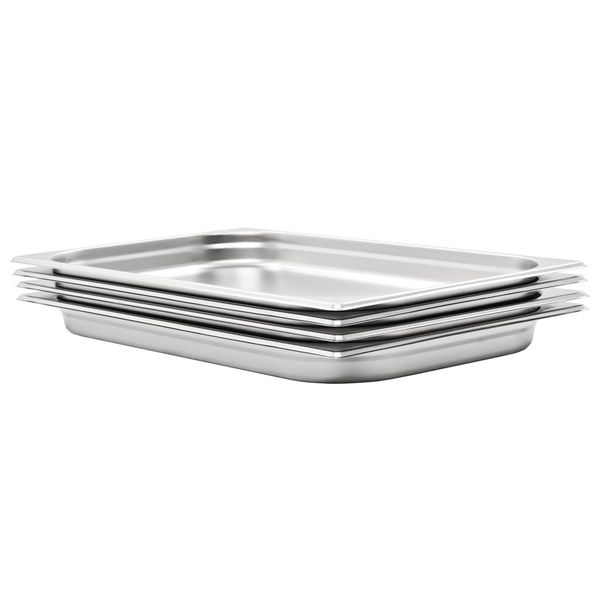 vidaXL Gastronádoby 4 ks, GN 1/1, 40 mm, nehrdzavejúca oceľ