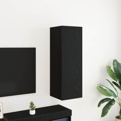 vidaXL Nástenný TV kabinet Nástenný Čierny dub 30,5 x 30 x 90 cm