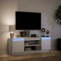 vidaXL TV stolík s LED biely 100x34x50 cm kompozitné drevo