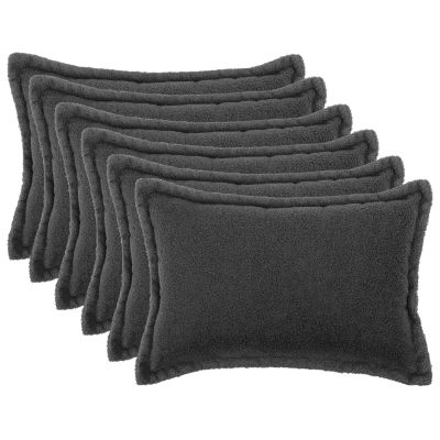 vidaXL Poťah na podložku 6 pcs HOUTEN Tmavosivá 40 x 60 cm Bouclé