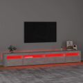 vidaXL TV skrinka s LED svetlami betónová sivá 270 x 35 x 40 cm