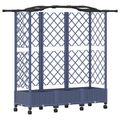 vidaXL Vyvýšený záhon s mriežkou a strechou Sivá 163 x 40 x 129 cm PP