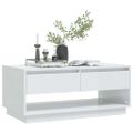 vidaXL Konferenčný stolík, lesklý biely 102,5x55x44cm kompozitné drevo