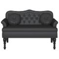 vidaXL Chesterfield lavica Čierna 120,5 x 65 x 75 cm Umelá koža