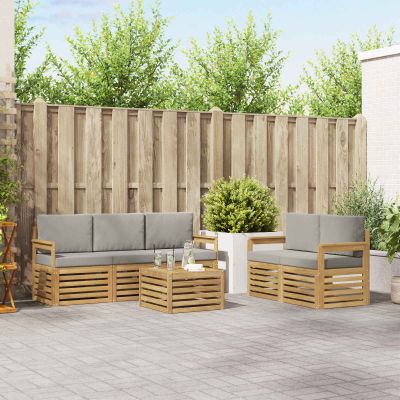 vidaXL Záhradná súprava gaučov 6 ks Biela a svetlosivá Polyester