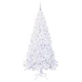 vidaXL Umelý vianočný stromček s 300 LED-i Biela 210 cm PVC a oceľ