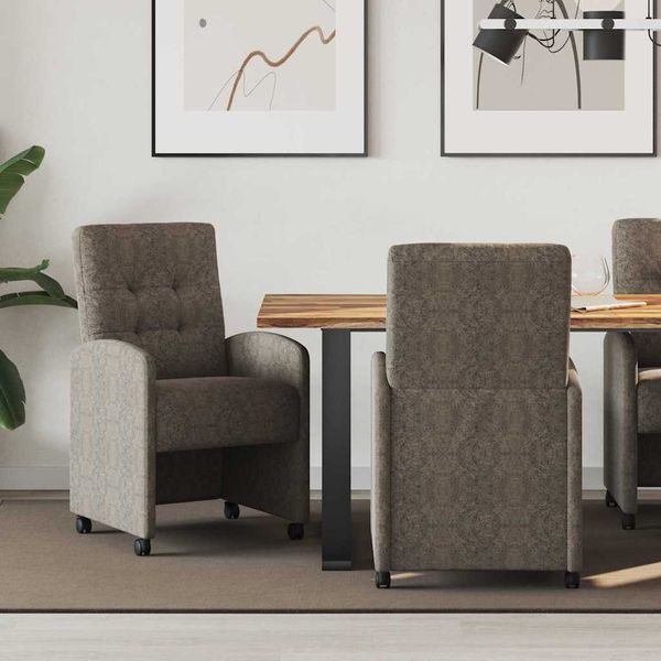 vidaXL Jedálenské stoličky na kolieskach s kolesami 2 pcs Tmavo šedá