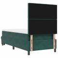 vidaXL Posteľ s pružinovým rámom Tmavozelená 200 x 100 cm Zamat