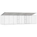 vidaXL Klietka pre psa s strechou Strieborná 800 x 200 x 256 cm