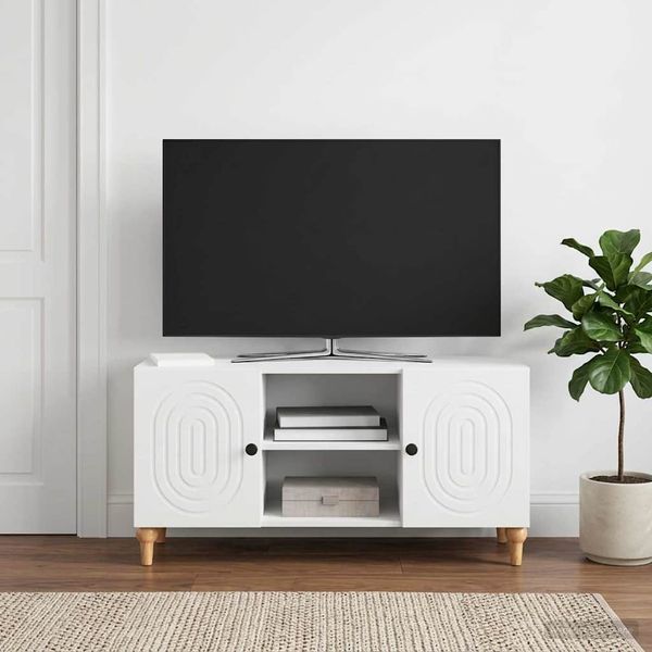 vidaXL TV skrinka Biela 102 x 34,5 x 50 cm Kompozitné drevo