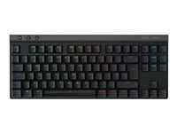 Klávesnica - technológia LIGHTSPEED - TKL - podsvietenie - bezdrôtová - 2,4 GHz, Bluetooth, USB - QWERTY - britská - klávesový spínač: GL Tactile - čierna