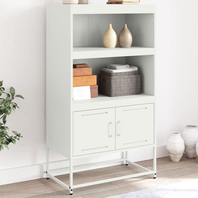 vidaXL Vysoká skrinka biela 68,5x38,5x123,5 cm oceľ