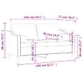 vidaXL 2-miestna pohovka s vankúšmi sivohnedá 140 cm látka