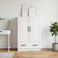 vidaXL Servírovacia skriňa Biela 66 x 34,5 x 92 cm Kompozitné drevo