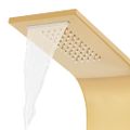 vidaXL Sprchový panel, nehrdzavejúca oceľ 201, zlatý, zaoblený