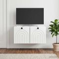 vidaXL Nástenná TV skrinka Biela s vysokým leskom 59,5 x 31 x 30 cm