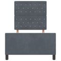 vidaXL Posteľ s pružinovým rámom Tmavo šedá 90 x 190 cm Zamat