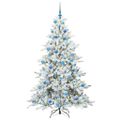 vidaXL Umelý Sklápací Vianočný Stromček Biela 180 cm PVC a oceľ
