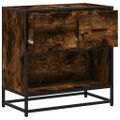 vidaXL Nočný stolík, dymový dub 60x31x60 cm, kompozitné drevo+kov