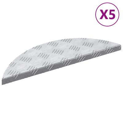 vidaXL Schodový rošt 5 pcs Strieborná 60 x 18 x 2,5 cm Hliník