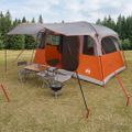 vidaXL Tunelový stan so strechou Šedá a oranžová 427 x 305 x 205 cm