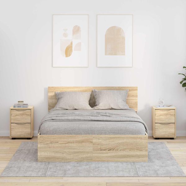 vidaXL Nočné stolíky 2 ks Sonoma dub 30,5 x 30 x 43 cm