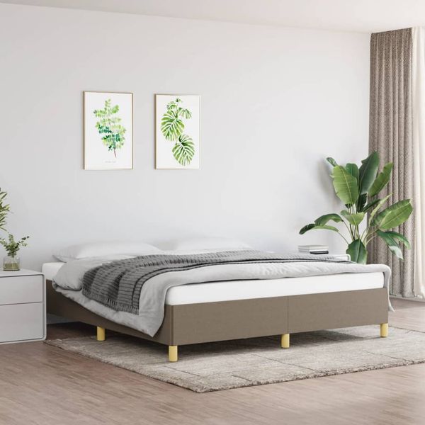 vidaXL Posteľný rám s boxspringomsivohnedá 160x200 cm látka