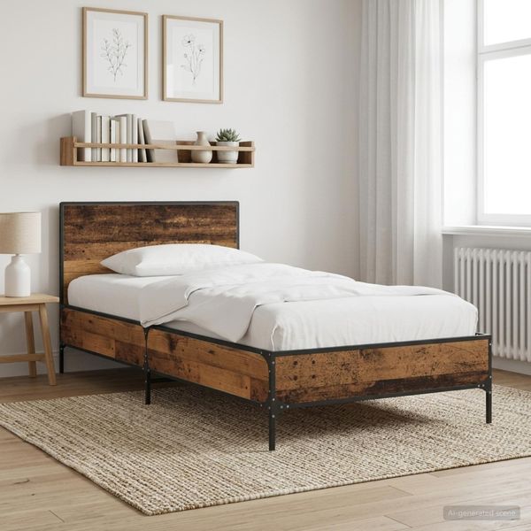 vidaXL Rám postele s čelom Staré drevo 80 x 200 cm Kompozitné drevo