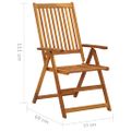 vidaXL Skladacie polohovacie kreslá 4 ks s vankúšmi z masívneho akáciového dreva