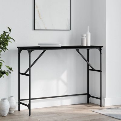 vidaXL Konzolový stolík čierny 100x32x75 cm kompozitné drevo