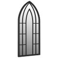 vidaXL Záhradné zrkadlo čierne 70x30 cm exteriérové železo