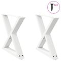 vidaXL Nohy konferenčného stolíka 2 ks biele 60 x (42-43,3) cm oceľové
