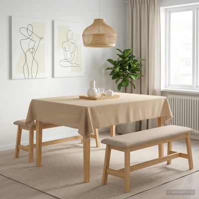 vidaXL Uterák na stôl Obdĺžnikový Béžová 110 x 140 cm