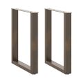 vidaXL Nohy k jedálenskému stolu v tvare U, 2 ks, prírodná oceľ, 60 x (72-73) cm, oceľ
